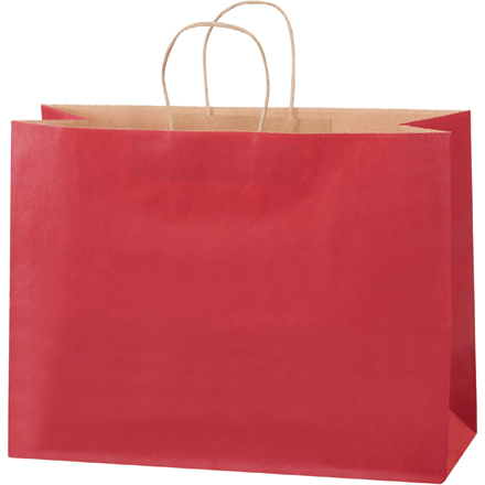 16 x 6 x 12" Scarlet Tinted Shopping Bags